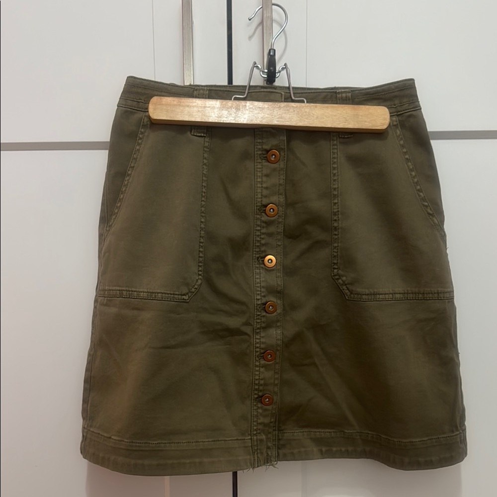 Anthropologie Pilcro A-line Utility Button-Front Mini Skirt